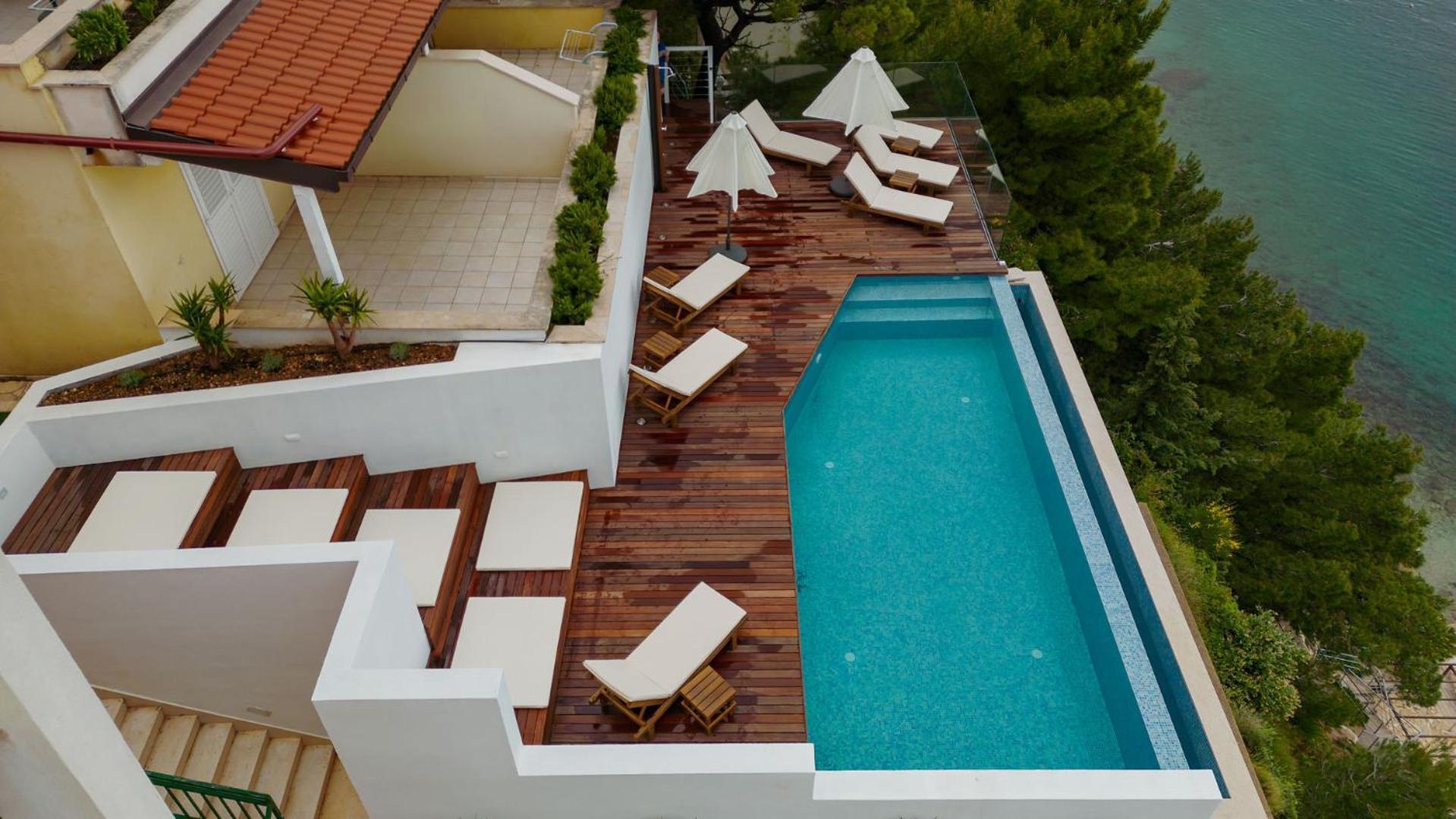 Luxury Apartments Villa Ruzmarina With New Heated Infinity Pool And Lounge Area Marusici  Exterior foto