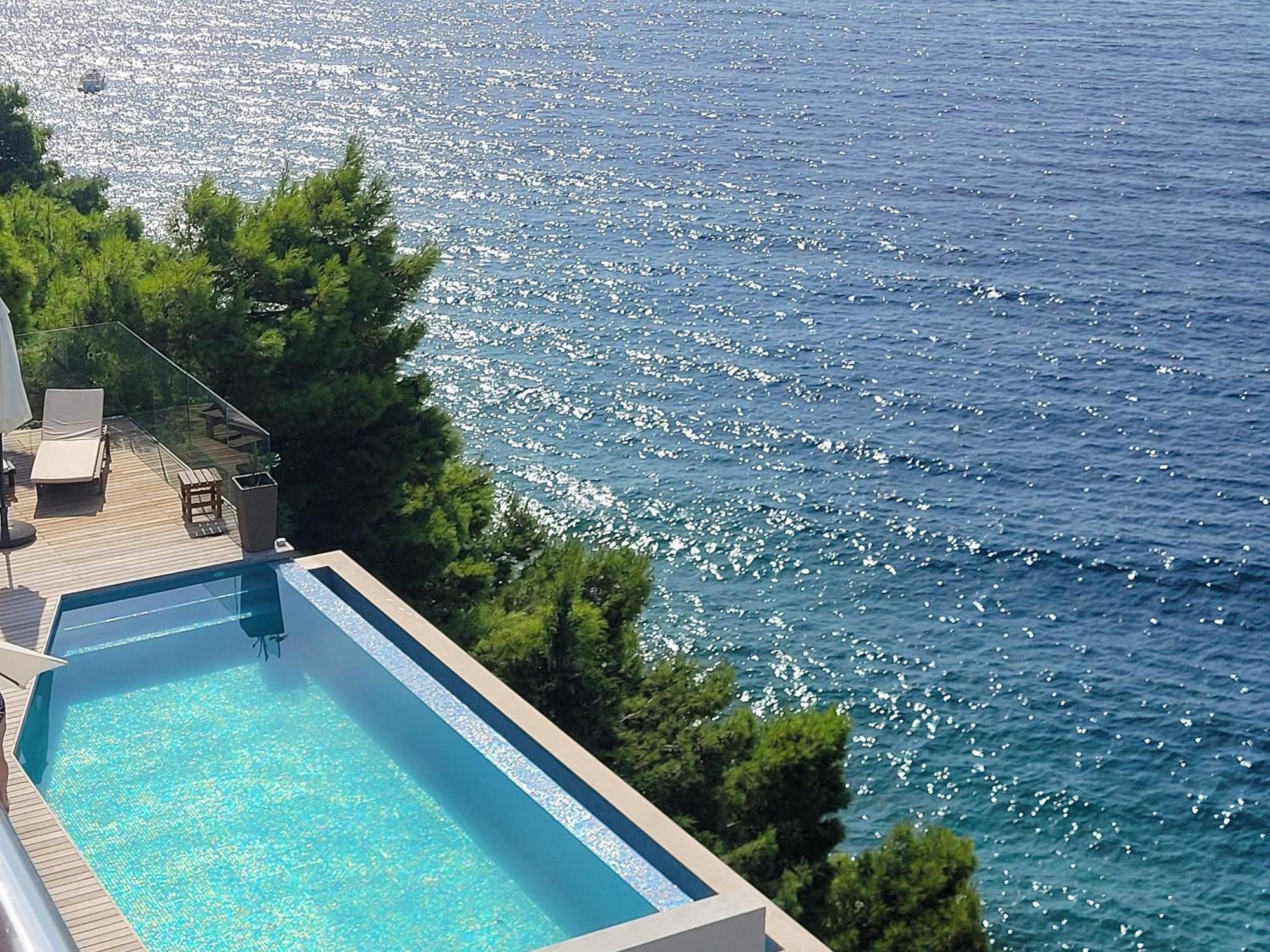 Luxury Apartments Villa Ruzmarina With New Heated Infinity Pool And Lounge Area Marusici  Exterior foto